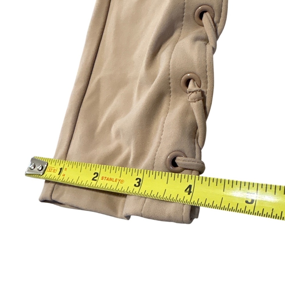 Carbon38 Women Tan Lace Up High Rise Leggings Size M Polyamide Blend Activewear - Picture 3 of 9